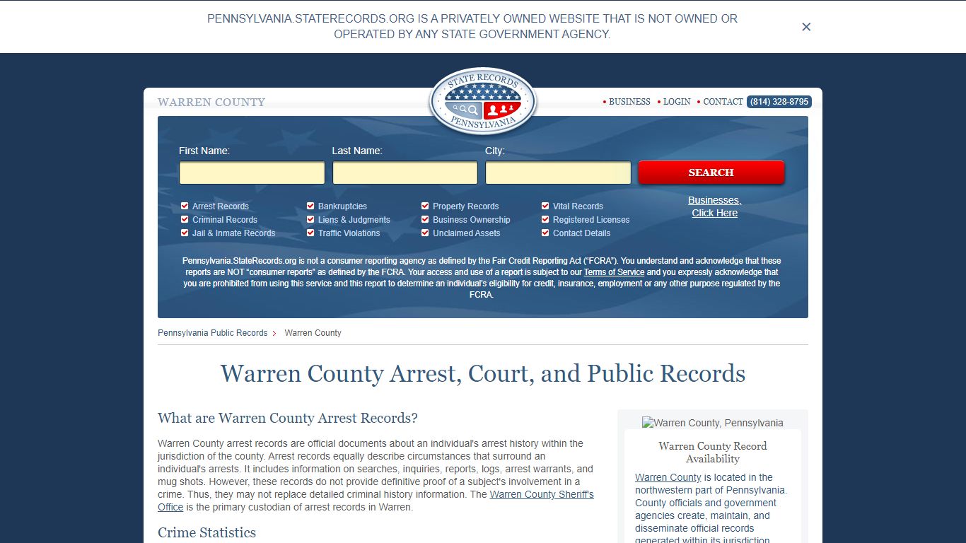 Warren County Arrest, Court, and Public Records